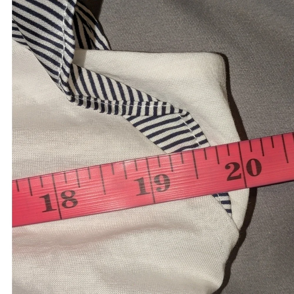 J.‎ Crew Womens Medium Cream Sleeveless Mixed Media Striped Ruffle Knit Top NWT